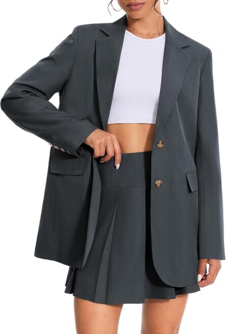 Pleated Skirt Blazer Co-Ord Set – Smart Casual Matching Outfit - Image 5