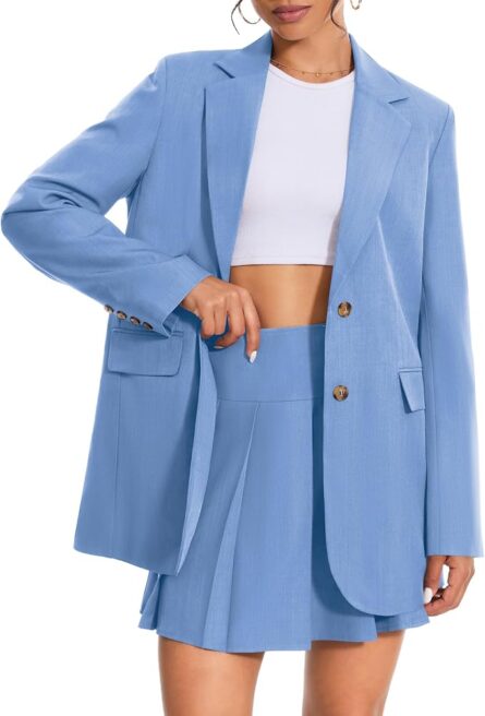 Pleated Skirt Blazer Co-Ord Set – Smart Casual Matching Outfit - Image 6