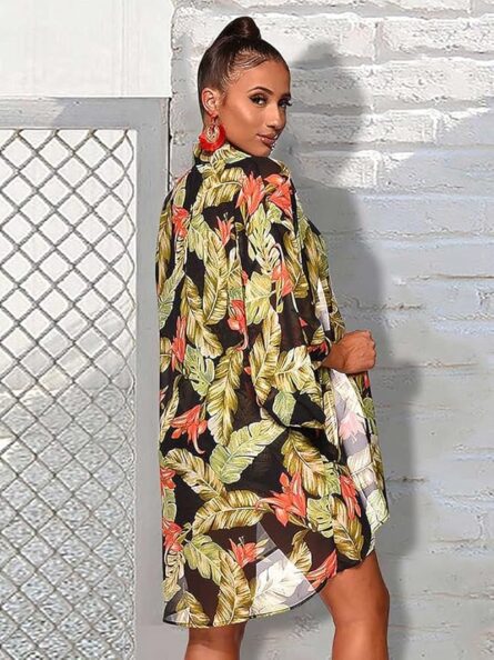 Floral Kimono Beach Co-Ord Set – Cardigan, Cami Top & Shorts - Image 3