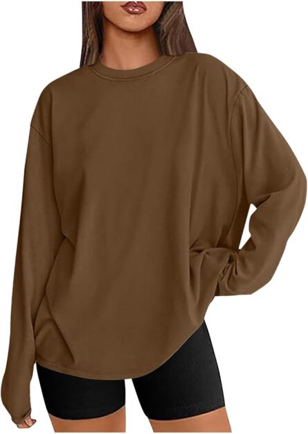 Women’s Oversized Long Sleeve Crew Neck Top - Image 7