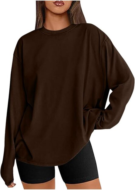Women’s Oversized Long Sleeve Crew Neck Top - Image 6