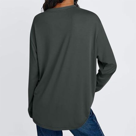 Women’s Oversized Long Sleeve Crew Neck Top - Image 5