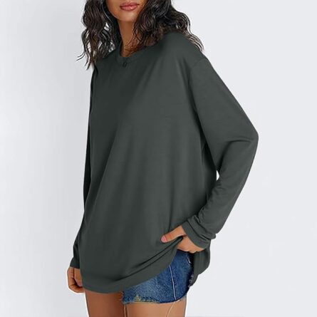 Women’s Oversized Long Sleeve Crew Neck Top - Image 3
