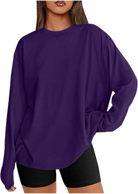 Women’s Oversized Long Sleeve Crew Neck Top - Image 8