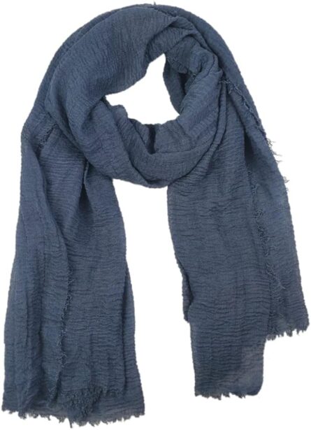 Soft Crinkle Cotton Blend Scarf Wrap - Image 6