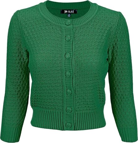 Women’s Crochet Knit Cropped Cardigan - Image 3