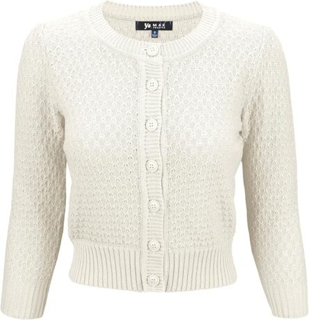 Women’s Crochet Knit Cropped Cardigan - Image 4