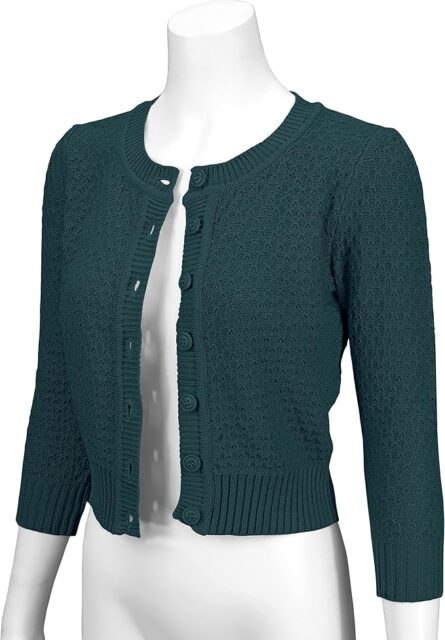 Women’s Crochet Knit Cropped Cardigan - Image 10