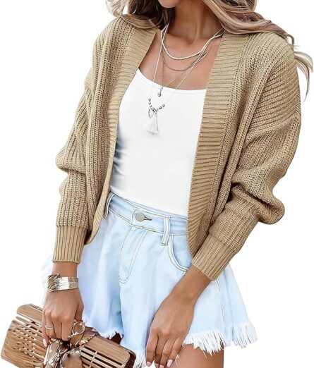 Women’s Chunky Cropped Knit Cardigan - Image 5