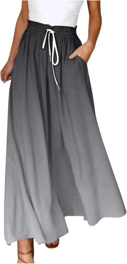 Women’s Gradient Wide Leg Trousers with Pockets - Image 4