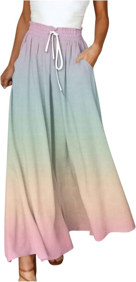 Women’s Gradient Wide Leg Trousers with Pockets - Image 5
