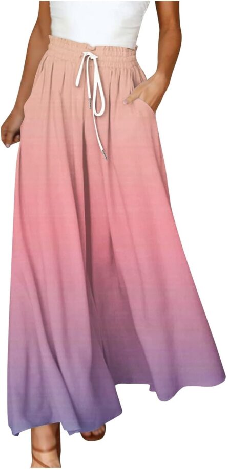 Women’s Gradient Wide Leg Trousers with Pockets - Image 6
