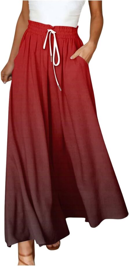 Women’s Gradient Wide Leg Trousers with Pockets - Image 9