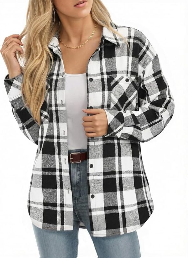 Women-flannel-ls-shirt-black-white