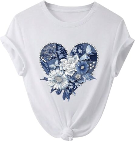 Women’s Heart Graphic Casual T Shirt - Image 5