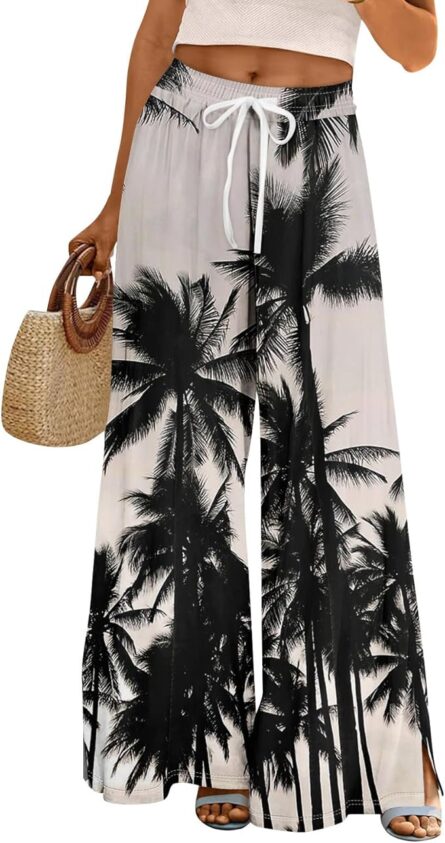Women’s High Waisted Wide Leg Palazzo Trousers - Image 5