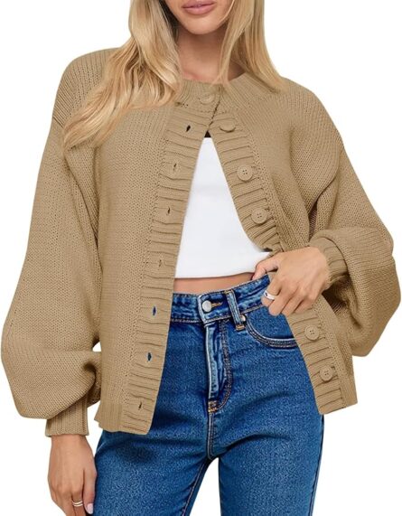 Women’s Loose Fit Knit Cardigan - Image 5