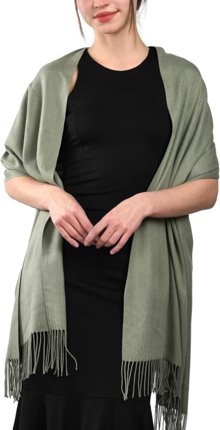 Elegant Pashmina Shawl Wrap – Evening & Wedding Scarf - Image 4