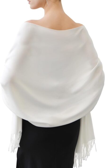 Elegant Pashmina Shawl Wrap – Evening & Wedding Scarf - Image 7