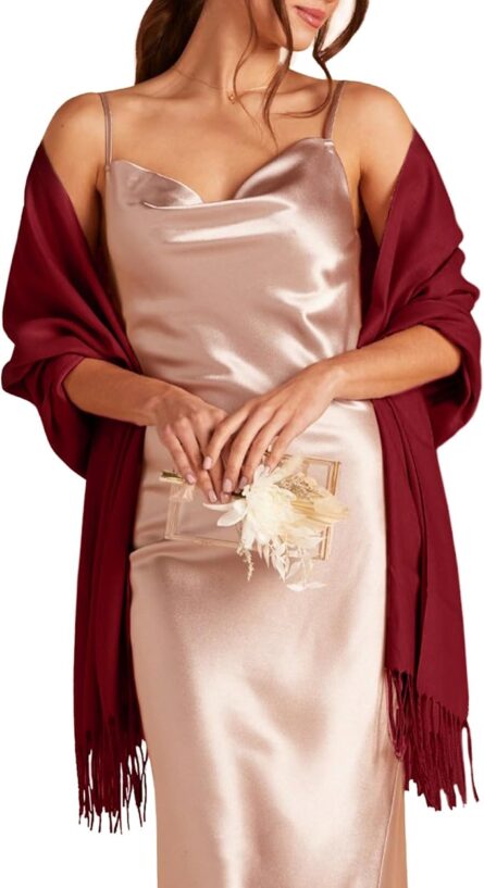 Elegant Pashmina Shawl Wrap – Evening & Wedding Scarf - Image 6