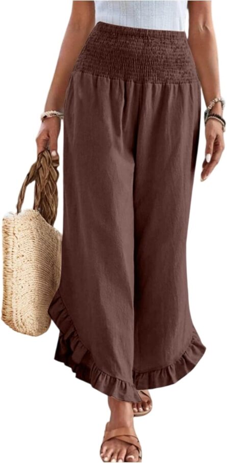 Women’s High Waist Pleated Wide Leg Trousers - Image 10