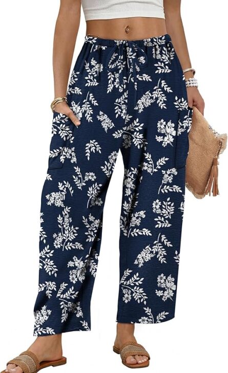 Women’s Wide Leg Palazzo Trousers with Pockets - Image 5