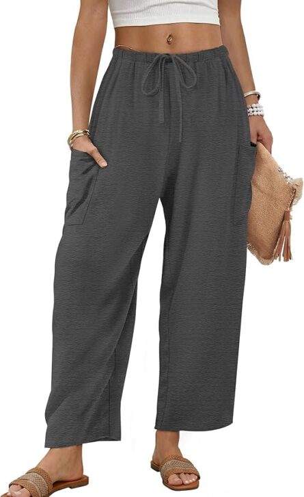 Women’s Wide Leg Palazzo Trousers with Pockets - Image 6