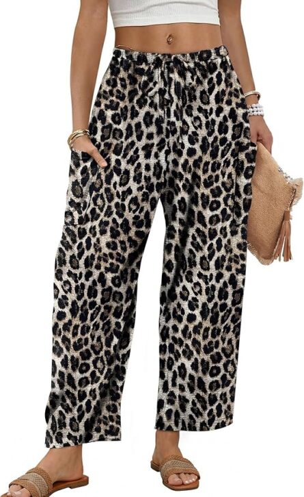 Women’s Wide Leg Palazzo Trousers with Pockets - Image 7