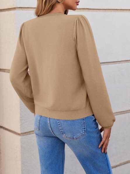 Women’s Puff Sleeve Knit Cardigan - Image 4