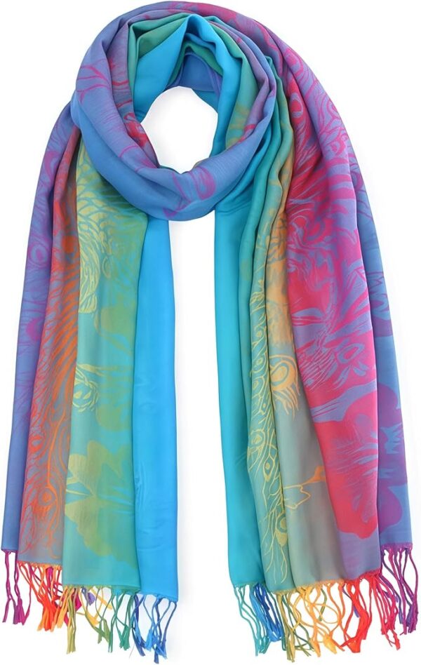 Women-rainbow-scarf-colored