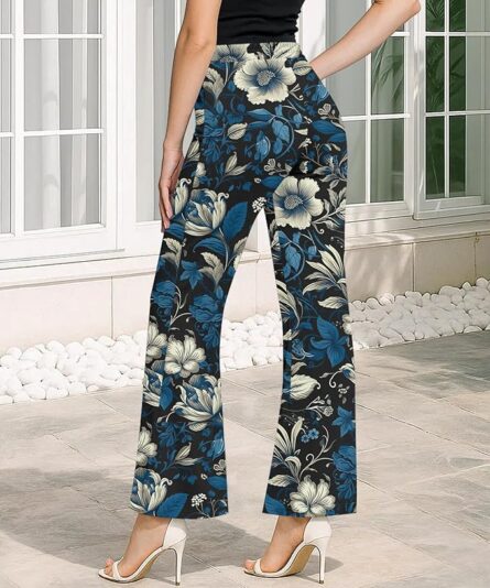 Women’s High Waisted Flare Trousers with Pockets - Image 3