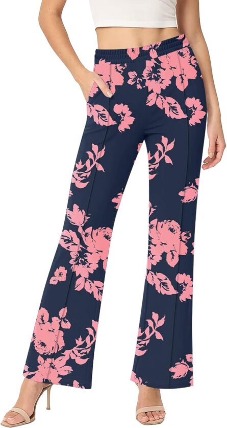 Women’s High Waisted Flare Trousers with Pockets - Image 4