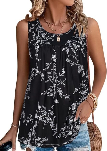 Women’s Sleeveless Tunic Tank Top - Image 5