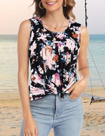 Women’s Sleeveless Tunic Tank Top - Image 4