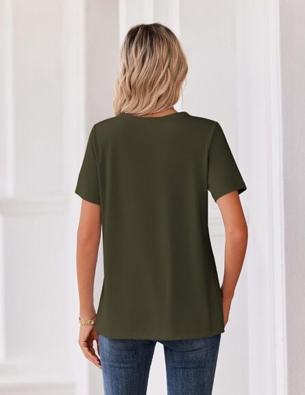 Women’s V Neck Short Sleeve Casual Shirt - Image 4