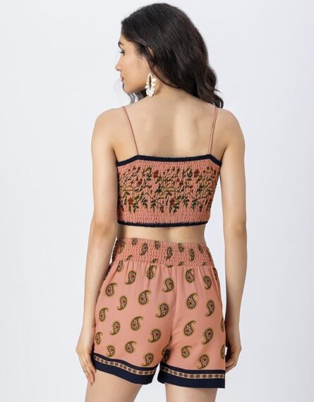 Printed Summer Co-Ord Set – Crop Top, Shorts & Lightweight Shrug - Image 5