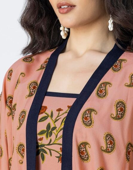 Printed Summer Co-Ord Set – Crop Top, Shorts & Lightweight Shrug - Image 4