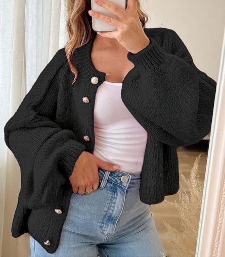 Women’s Oversized Chunky Knit Cardigan - Image 7