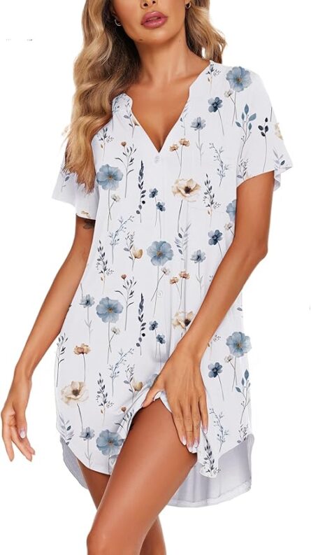 Women's Button Front Nightshirt Dress - Image 10