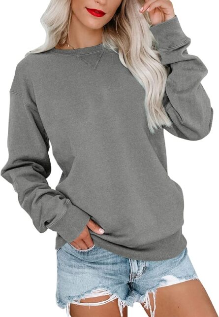 Women's Relaxed Fit Crew Neck Sweatshirt – Soft Everyday Casual Pullover - Image 5
