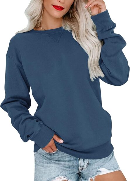 Women's Relaxed Fit Crew Neck Sweatshirt – Soft Everyday Casual Pullover - Image 6