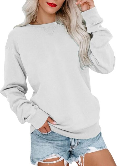 Women's Relaxed Fit Crew Neck Sweatshirt – Soft Everyday Casual Pullover - Image 8