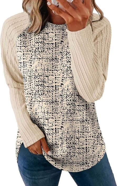 Women's Relaxed Fit Tunic Sweatshirt – Long Sleeve Curved Hem Top - Image 9