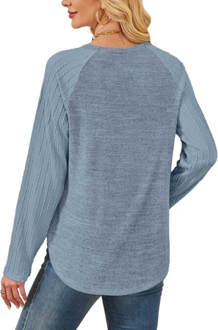 Women's Relaxed Fit Tunic Sweatshirt – Long Sleeve Curved Hem Top - Image 4