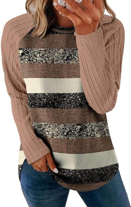 Women's Relaxed Fit Tunic Sweatshirt – Long Sleeve Curved Hem Top - Image 5