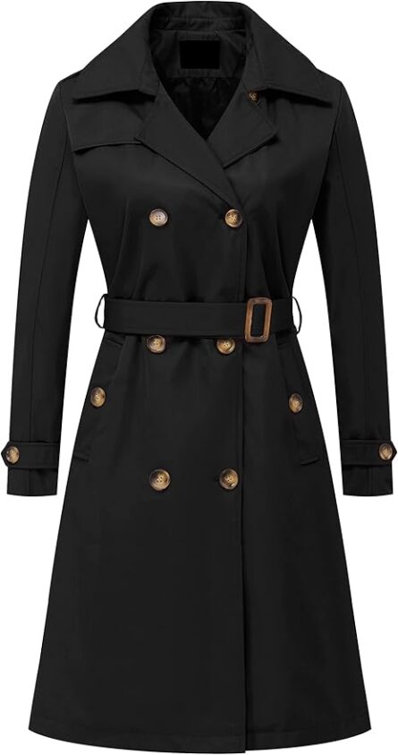 Women's Smart Casual Longline Trench Coat with Belt - Image 6