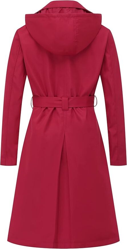 Women's Smart Casual Longline Trench Coat with Belt - Image 4