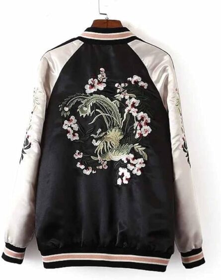 Women's Reversible Phoenix Embroidered Bomber Jacket - Image 5