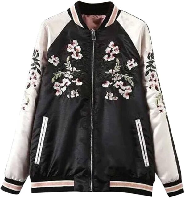 Women-floral-bomber-jacket-black