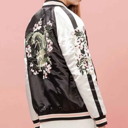 Women's Reversible Phoenix Embroidered Bomber Jacket - Image 3